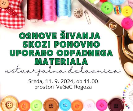 Osnove šivanja - ustvarjalna delavnica